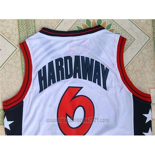 Camiseta USA 1996 Anfernee Hardaway #6 Blanco